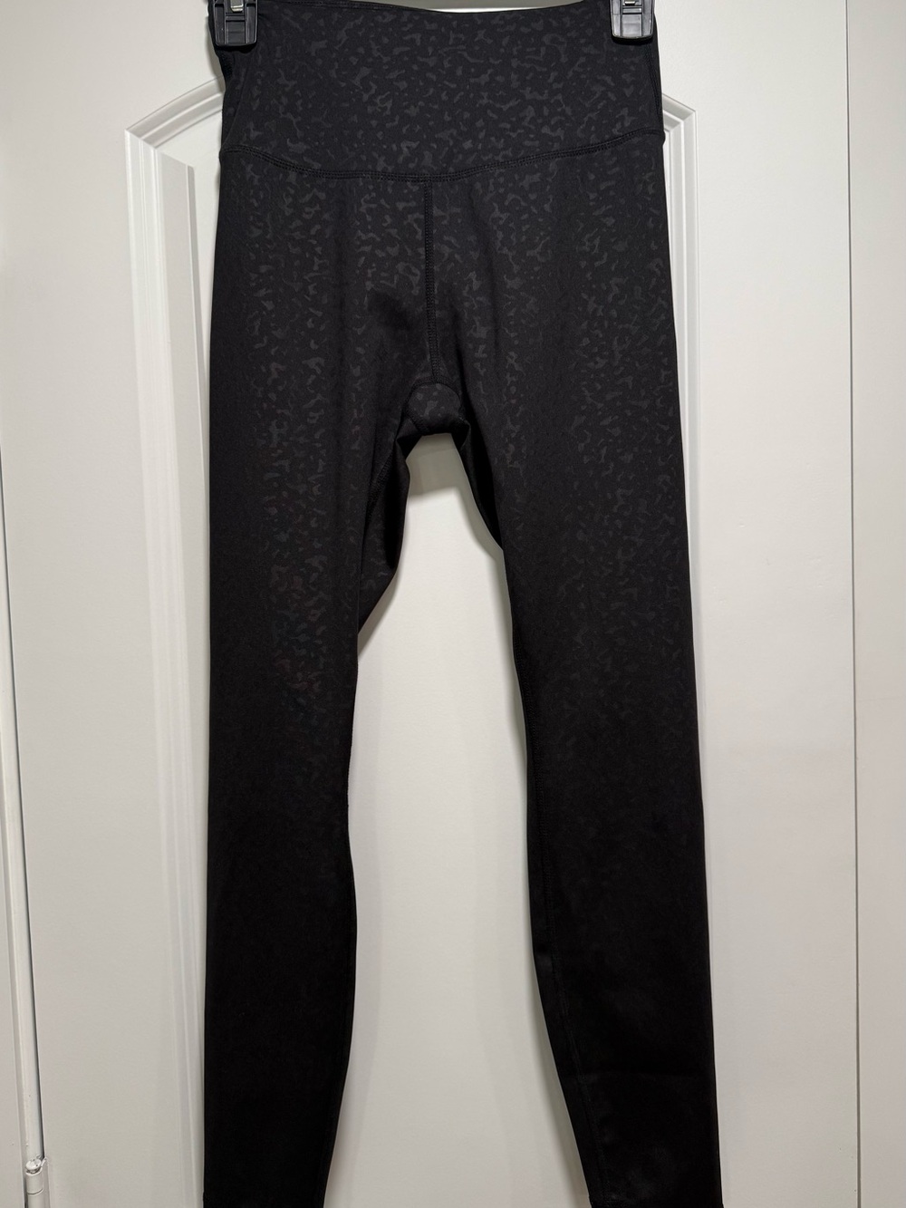 High-Rise Black Patterned Women's Leggings